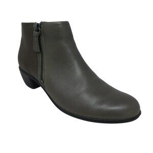 Ecco Touch 35 Gray Taupe Leather Ankle Boots Booties Womens 8